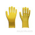 Serie de jardín Guantes de látex de espuma de nylon amarillo para niños